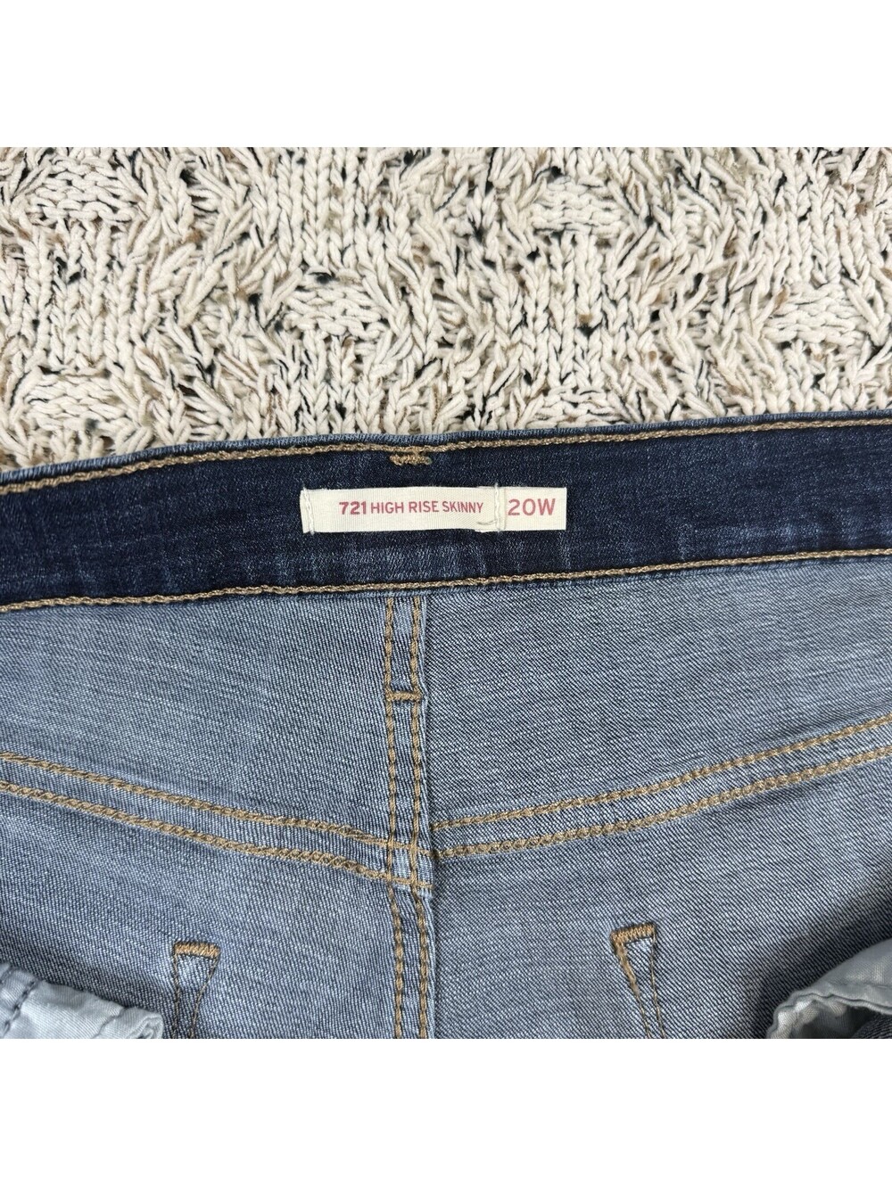 Levi's 721 High Rise Skinny Jeans - Blue - Womens size 20W -M- Used - Picture 9 of 9